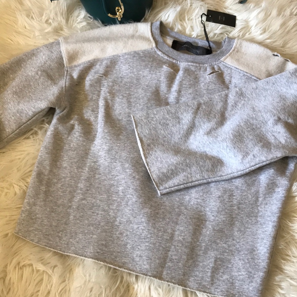 Code X mode distressed Sweatshirt